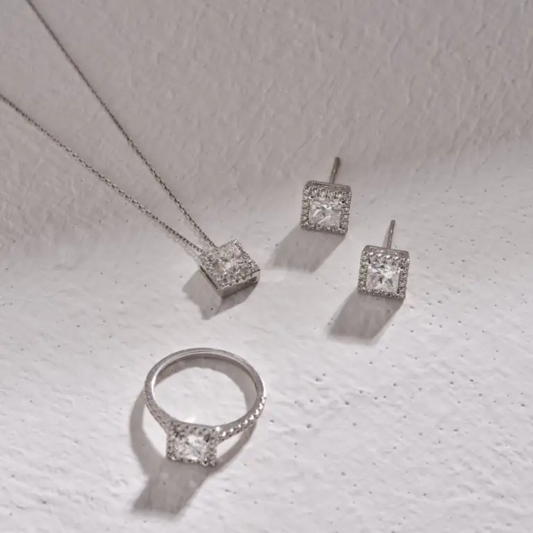 ‘Atara' consists of the iconic princess-cut diamond necklace, studs, and ring