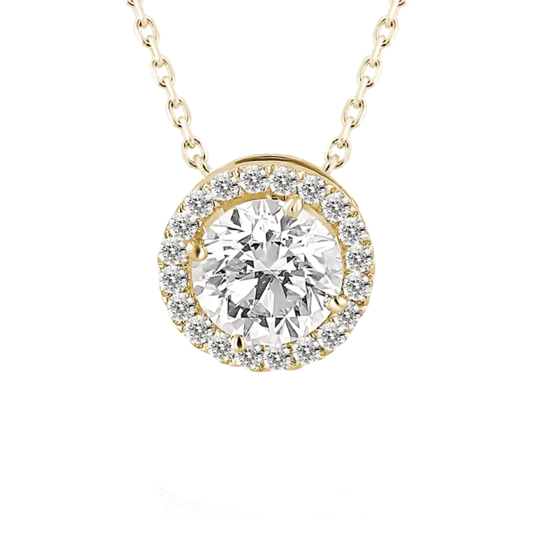 ailana round diamond pendant necklace