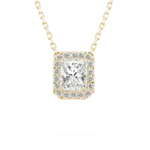 radiant cut diamond pendant necklace