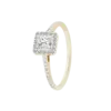 18k gold ring with princess cut diamond
