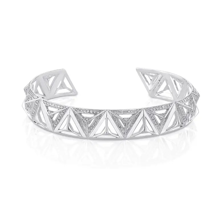 monogram bangle with pave diamonds